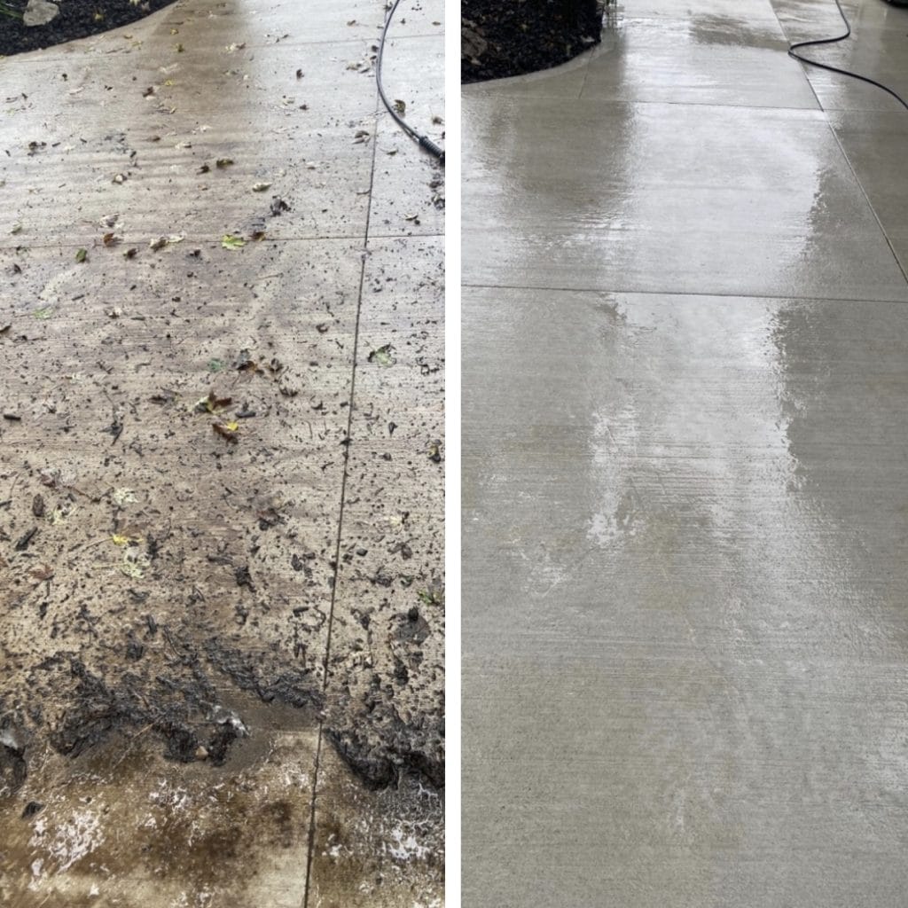 concrete pressure washing before and after st. thomas